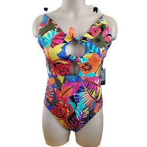 Ralph Lauren Womens Tropical Tie Knot Swimsuit One Piece XS New $120